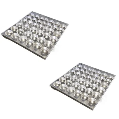 Aluminium 13 x 18 Inch, No. 10 Muffin Tray With 36 Baking Pots for Muffins, Cupcakes(Pack-2 Pcs)