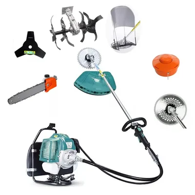 GRAMSTRONG 5 In 1 Multi-Attachment 4 Stroke Brush Cutter with Round Tiller & Chainsaw Attachment and 6 Months Warranty