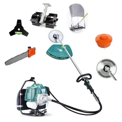 GRAMSTRONG 5 In 1 Multi-Attachment 4 Stroke Brush Cutter with Flat Tiller & Chainsaw Attachment