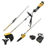 Leo 20V Cordless 4-in-1 Multi-Attachment Battery Brush Cutter with Chainsaw & Hedge Trimmer Attachment, with Battery & Charger