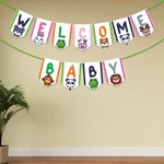 Pack of 10, Multicolor Baby Shower Party Decoration of 10 Pcs, Welcome Baby Bunting Banner Home Sign