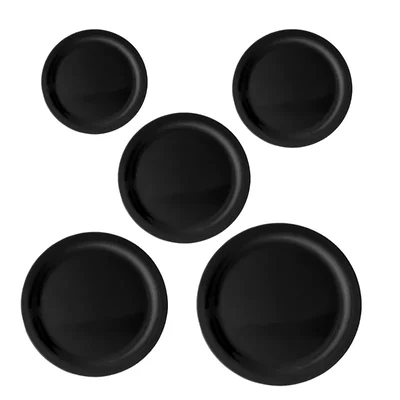 Black Melamine Pinnacle Plate Set, Size 5.75inch, 7.5inch, 9inch, 11inch, 12.5inch for Restaurant, Outdoor Dining