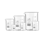 Bello Set of 6 Borosilicate 3.3 Glass Beaker with Graduation Marks 10ml, 25ml, 50ml, 100ml, 250ml, 500ml