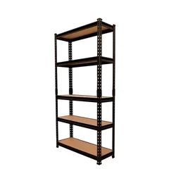 Blueboy 60 x 24 x 12 Inches 5 Wooden Shelves Boltless Adjustable Multipurpose Storage Rack 