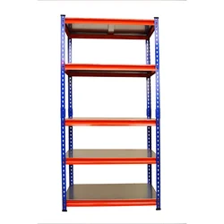 Blueboy 72x 36x 18 Inches 5 GI Shelves Boltless Adjustable Multipurpose Storage Rack (Red and Blue) 
