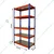 Blueboy 72 x 36 x 24 Inches 5 GI Shelves Boltless Adjustable Multipurpose Storage Rack (Red and Blue)