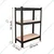 Blueboy 36 x 36 x 15 Inches 3 Wooden Shelves Boltless Adjustable Multipurpose Rack
