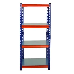 Blueboy 48 x 24 x 12 Inches 4 GI Shelves Boltless Adjustable Multipurpose Rack (Red and Blue)