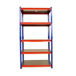 Blueboy 60 x 24 x 12 Inches 5 GI Shelves Boltless Adjustable Multipurpose Rivet Rack (Red and Blue)