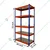 Blueboy 72 x 36 x 12 Inches 5 GI Shelves Boltless Adjustable Multipurpose Storage Rack (Red and Blue)