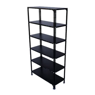 ALIJA 72 x 33 x 12 Inches 6 Shelves Multipurpose Storage Rack With Accessories (Color-Black,Gauge-24)