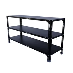 Alija 24 x 33 x 12 Inch 3 Shelves Multipurpose Storage Rack(Color-Black,Gauge-22 Gauge Shelves & 16 Gauge Angle)