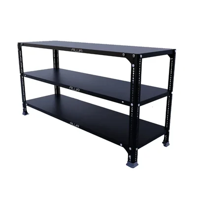 Alija 24 x 33 x 12 Inch 3 Shelves Multipurpose Storage Rack(Color-Black,Gauge-22 Gauge Shelves & 16 Gauge Angle)