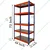 Blueboy 72 x 48 x 15 Inches 5 GI Shelves Boltless Adjustable Multipurpose Storage Rack (Red and Blue)