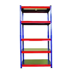 Blueboy 84 x 36 x 15 Inches 5 GI Shelves Boltless Adjustable Multipurpose Storage Rack (Red and Blue)