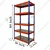Blueboy 84 x 36 x 15 Inches 5 GI Shelves Boltless Adjustable Multipurpose Storage Rack (Red and Blue)