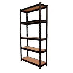 Blueboy 84 x 36 x 15 Inches 5 Wooden Shelves Boltless Adjustable Multipurpose Rack  