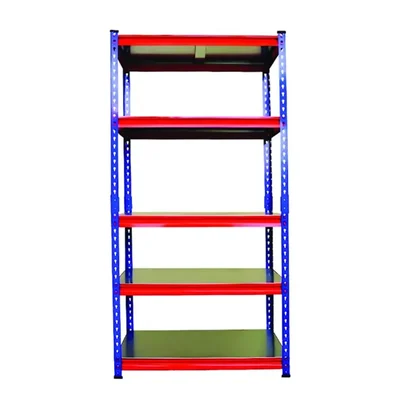 Blueboy 84 x 48 x 15 Inches 5 GI Shelves Boltless Adjustable Multipurpose Storage Rack (Red and Blue)