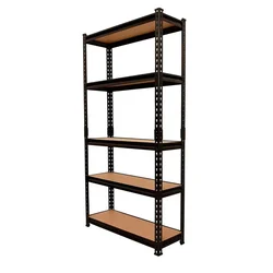 Blueboy 84 x 48 x 18 Inches 5 Wooden Shelves Boltless Multipurpose Adjustable Storage Rack