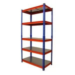 Blueboy 96 x 48 x 24 Inches 5 GI Shelves Boltless Adjustable Multipurpose Rack (Red and Blue)