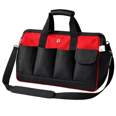 PAHAL 43x20x30 cm Multipurpose Heavy Duty Water Resistant Tool Bag Red Black
