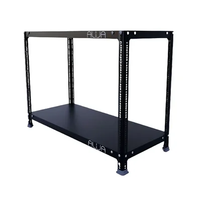 ALIJA 30 x 41 x 18 Inch 2 Shelves Multipurpose Storage Rack With Accessories(Color-Black,Gauge-20 Gauge Shelves & 14 Gauge Angle)