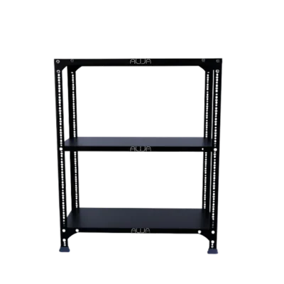 Alija 36 x 29 x 12 Inch 3 Shelves Multipurpose Storage Rack(Color-Black,Gauge-24 Gauge Shelves & 18 Gauge Angle)