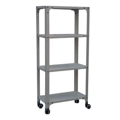 Alija 48 x 23 x 12 Inch 4 Shelves Multipurpose Metal Storage Rack With Caster Wheel (22 Gauge Shelves & 16 Gauge Angle)