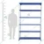 Premium Quality 78 x 41 x 18 Inch 6 Shelves Powder Coated Metal Rack For Multipurpose Use (22 Gauge Shelves & 16 Gauge Angle)(Color-Blue Shelves & Ivory Angle )