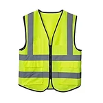 Minsales Safety Jacket - 2 Pockets, 360° Visibility Multipurpose With 2 Inch Reflective Stripes At Front & Back