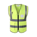 Minsales Safety Jacket - 4 Pockets, 360° Visibility Multipurpose With 2 Inch Reflective Stripes At Front & Back