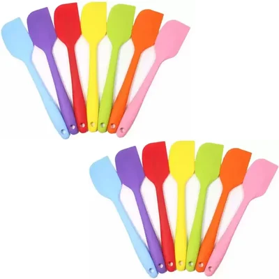 Multipurpose 21cm Non-Stick Full Silicone Spatula For Cooking, Baking and Mixing, Size Small (Pack of 12) 