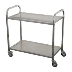 Multipurpose 2 Shelfs Stainless Steel Utility Cart
