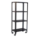 Alija 48 x 23 x 12 Inch 4 Shelves Black Color Multipurpose Storage Rack With Caster Wheel 