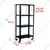 Alija 48 x 23 x 12 Inch 4 Shelves Black Color Multipurpose Storage Rack With Caster Wheel