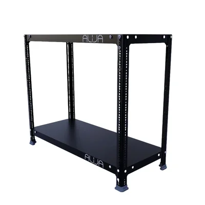 ALIJA 30 x 35 x 15 Inch 2 Shelves Multipurpose Rack With Accessories (20 gauge shelves, 14 gauge angle)(Color-Black)