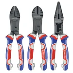 EMTOP EPLS2351 Industrial 3 Pcs Compound Action Pliers Set Energy Saving Design CR-V Steel Comfort Grip