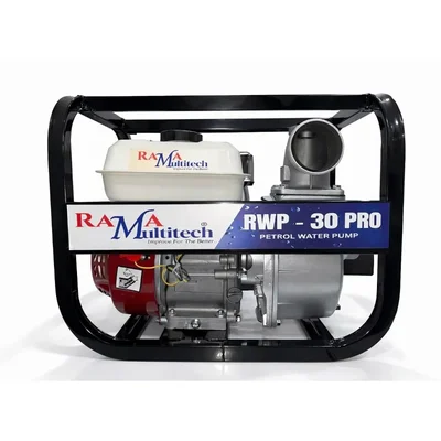 Rama Multitech 3 Inch Water Pump 4 Stroke 196cc Fuel Powered Engine for Industrial & Agricultural Field Irrigation