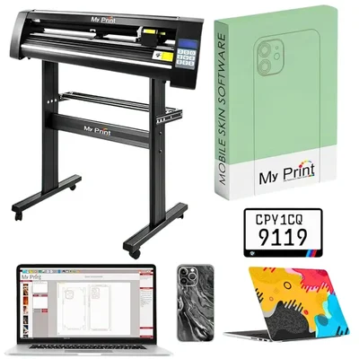 MY PRINT 24 Inch Mobile Skin Cutting Machine with Software for Vinyl, Radium Stickers & Number Plates - Stand Included