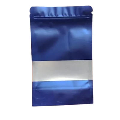 10cm x 17cm, 100 Gram Matt Navy Blue Color Ziplock Pouches with Transparent Window(Pack-50 Pcs )
