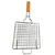 11X17 Inch Stainless Steel Barbeque Grilling Net Basket With Wooden Handle