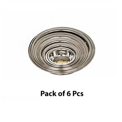 Mira Steel ( Pack of 6 ) 22 no Stainless Steel Basin Bowl for Catering Service