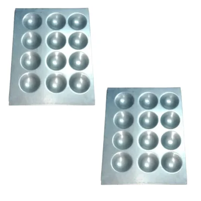 Pack of 2, 12X15 inch 12 Cavity Regular Idli Tray, Stainless Steel 202