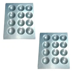 Pack of 2, 12X15 inch 12 Cavity Regular Idli Tray, Stainless Steel 202