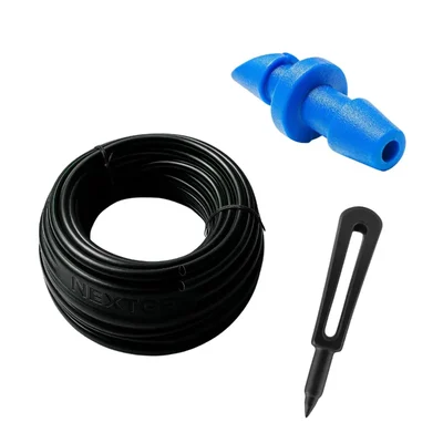 Nextgen Agro 30 meters 4 mm Drip Irrigation Feeder Line Pipe, with 120 pcs Pin Connectors and 1 Punch Hole