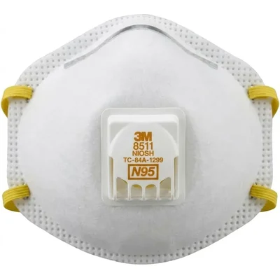 3M NIOSH N95 Industrial Dust Respirator No Valve 8511Pro(Pack-5)
