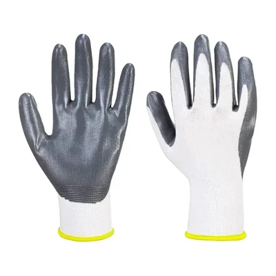 Safety Gloves 13 Guage Nitrile Coated, Cut Resistant, Industrial Work Gloves, Black, Grey(Pack-1 pair)