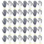 Safety Gloves Pack of 20 Nitrile Coated, Cut Resistant, Industrial Work Gloves, Black, Grey