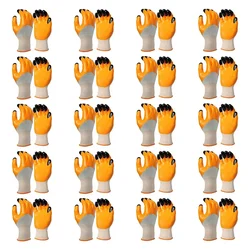 Safety Gloves Pack of 20 Nitrile Coated, Cut Resistant, Industrial Work Gloves, Orange