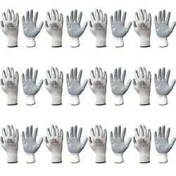 Delight Pack of 12 MNP21-WG Grey Nitrile Palm Coated Gloves(Size-Small)